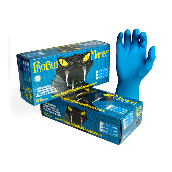 Pro Blu Mamba Disposable Latex Gloves BX-PLB